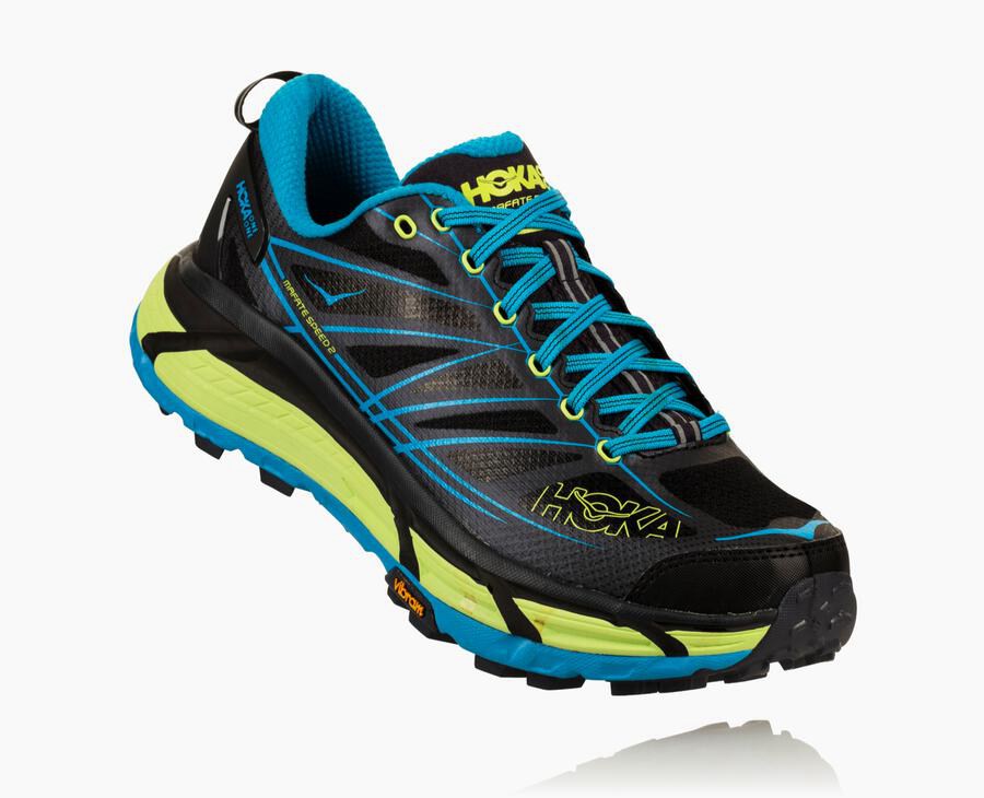 Tenis Trail Hoka One One Masculino Pretas/Azuis - Mafate Speed 2 - 624-YRBTIJ